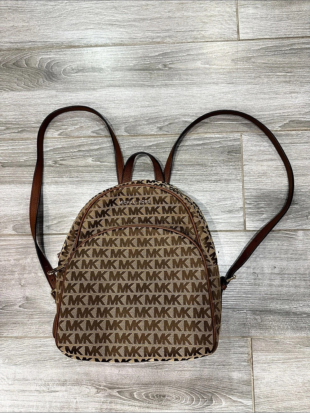 Michael Kors Medium Logo Backpack Brown & Tan